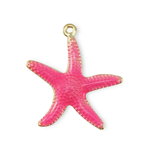 M&eacute;tal TQ laiton breloques &eacute;toile de mer Dor&eacute;-rose fonc&eacute;