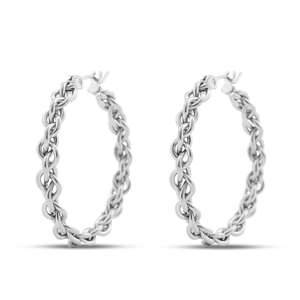 Boucles d'oreilles en acier Inox cr&eacute;oles Argent&eacute;