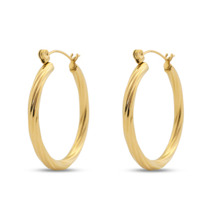 Boucles d'oreilles en acier Inox cr&eacute;oles Dor&eacute;