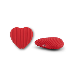 Perles acryliques c&oelig;ur Rouge