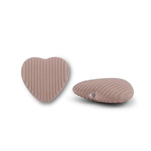 Perles acryliques c&oelig;ur Taupe brown