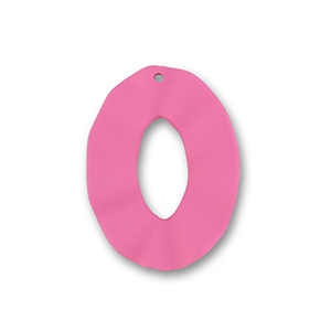 Pendentifs acryliques ovale Rose magenta