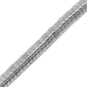 Perles h&eacute;matites disque 6mm Argente