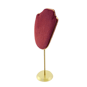 Pr&eacute;sentoir bijoux buste pour colliers Rouge bordeaux-dor&eacute;