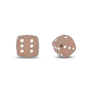 Perles acryliques d&eacute;s Taupe brown