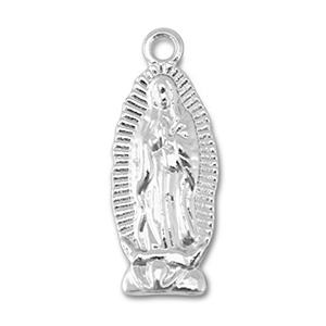 Breloques en m&eacute;tal femme avec couronne Argent&eacute;