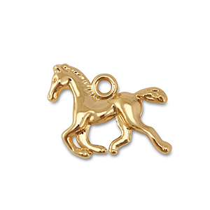Breloques en m&eacute;tal avec cheval Dor&eacute;