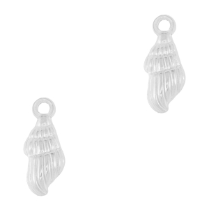 Breloques en acier Inox coquille Argent&eacute;