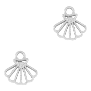 Breloques en acier Inox coquille Argent&eacute;