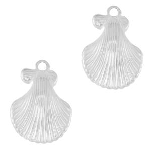 Breloques en acier Inox coquille Argent&eacute;