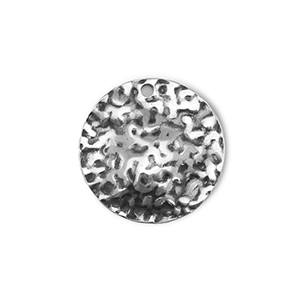 Breloques en acier Inox rond Argent&eacute;
