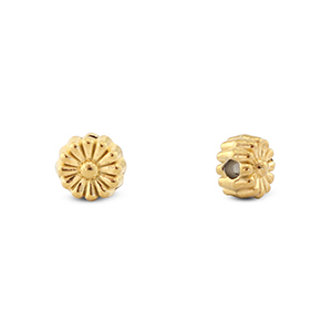 Perles en acier inox fleur Dor&eacute;