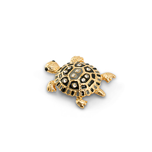 Broches tortue Dor&eacute;-noir-gris