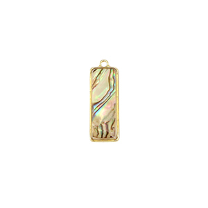 Pendentifs en r&eacute;sine avec imitation de coquille rectangle Dor&eacute;-taupe