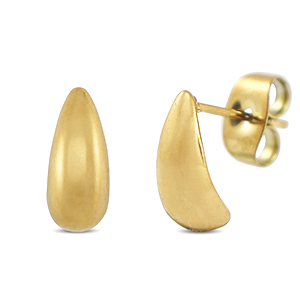 Boucles d'oreilles puces en acier Inox Dor&eacute;