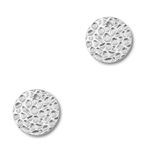 Breloques en acier Inox rond Argent&eacute;