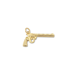 M&eacute;tal TQ laiton breloques revolver Dor&eacute;