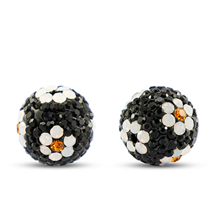 Perles boh&egrave;me rond Noir-blanc