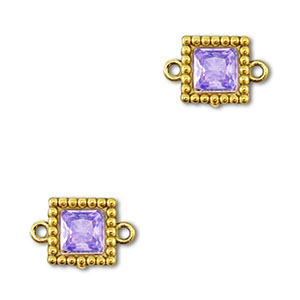Connecteurs en acier Inox zirconium carr&eacute; Dor&eacute;-violet