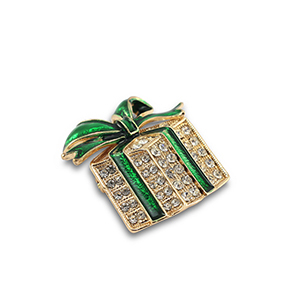 Broches cadeau de No&euml;l Dor&eacute;-vert