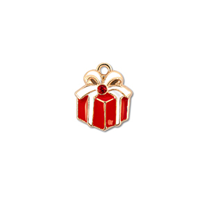 Breloques en m&eacute;tal zirconium cadeau Dor&eacute;-rouge-blanc