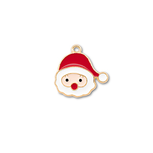 Breloques en m&eacute;tal p&egrave;re no&euml;l Dor&eacute;-rouge-blanc