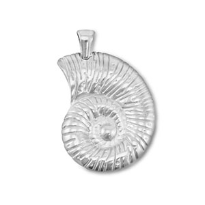 Breloques en acier Inox coquille Argent&eacute;