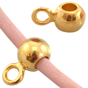 M&eacute;tal DQ pendentifs avec anneau (pour cuir 2mm) Dor&eacute; ( sans nickel )