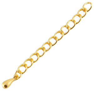 Cha&icirc;nette d'extension en m&eacute;tal DQ Dor&eacute; (sans nickel)