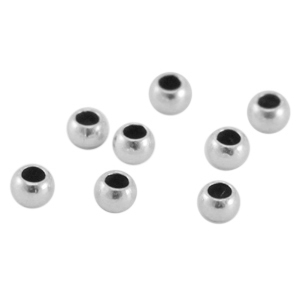 M&eacute;tal DQ perles &agrave; &eacute;craser 3mm Argent&eacute; antique (sans nickel)