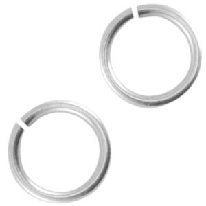 Appr&ecirc;ts en m&eacute;tal DQ anneau bris&eacute; 8mm Argent&eacute; antique (sans nickel)