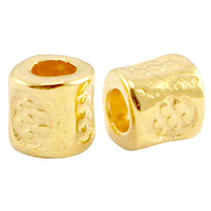 Perles en m&eacute;tal DQ tube Dor&eacute; (sans nickel)