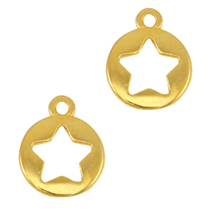Breloques en m&eacute;tal DQ &eacute;toile Dor&eacute; (sans nickel)