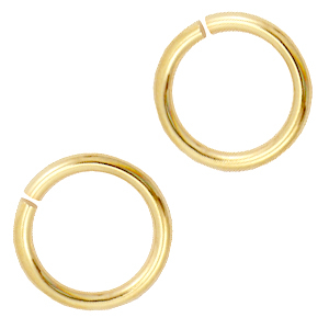 Appr&ecirc;ts en m&eacute;tal DQ anneau bris&eacute; 12mm Dor&eacute; (sans nickel)