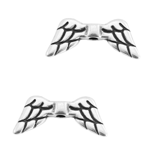 Perles en m&eacute;tal DQ ailes d'ange Argent&eacute; antique (sans nickel)