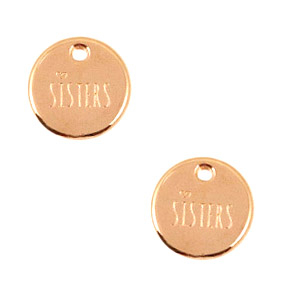 Breloques en m&eacute;tal DQ "si&eacute;toiles"12mm Dor&eacute; ros&eacute; (sans nickel)