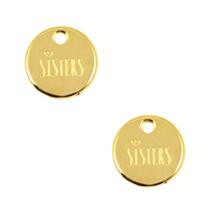 Breloques en m&eacute;tal DQ "si&eacute;toiles"12mm Dor&eacute; (sans nickel)
