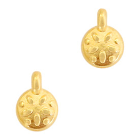 Breloques en m&eacute;tal DQ fleur Dor&eacute; (sans nickel)