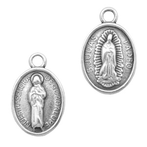 Breloques en m&eacute;tal DQ Marie ovale Argent&eacute; antique (sans nickel)