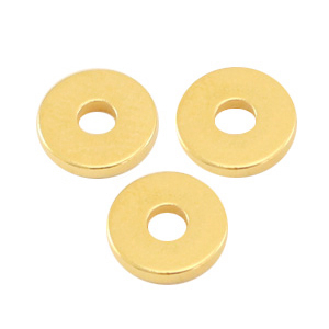Perles en m&eacute;tal DQ rondelle 6x1mm Dor&eacute; (sans nickel)