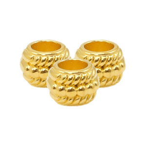 Perles en m&eacute;tal DQ d&eacute;co Dor&eacute; (sans nickel)