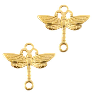 Breloques en m&eacute;tal DQ connecteur libellule Dor&eacute; (sans nickel)