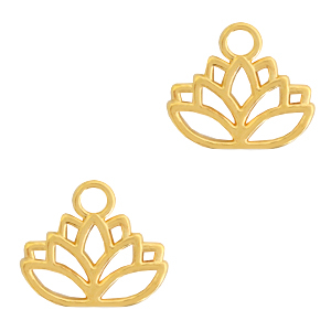 Breloques en m&eacute;tal DQ lotus Dor&eacute; (sans nickel)