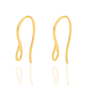 Boucles d'oreilles en acier Inox avec anneau Dor&eacute;