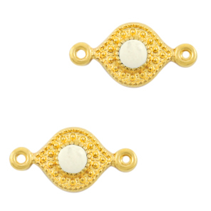Breloques en m&eacute;tal DQ connecteur Blanc cr&egrave;me-dor&eacute; (sans nickel)