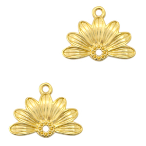 Breloques en m&eacute;tal DQ demi-fleur Dor&eacute; (sans nickel)