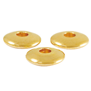 Perles en m&eacute;tal DQ disque 6mm Dor&eacute; (sans nickel)