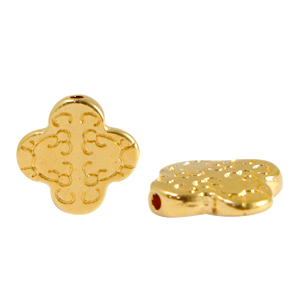 Perles en m&eacute;tal DQ croix 11mm Dor&eacute; (sans nickel)