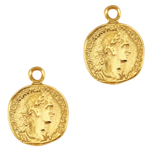 Breloques en m&eacute;tal DQ pi&egrave;ce Romaine Dor&eacute; (sans nickel)
