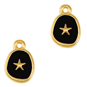 Breloques en m&eacute;tal DQ &eacute;toile de mer Dor&eacute;-noir (sans nickel)